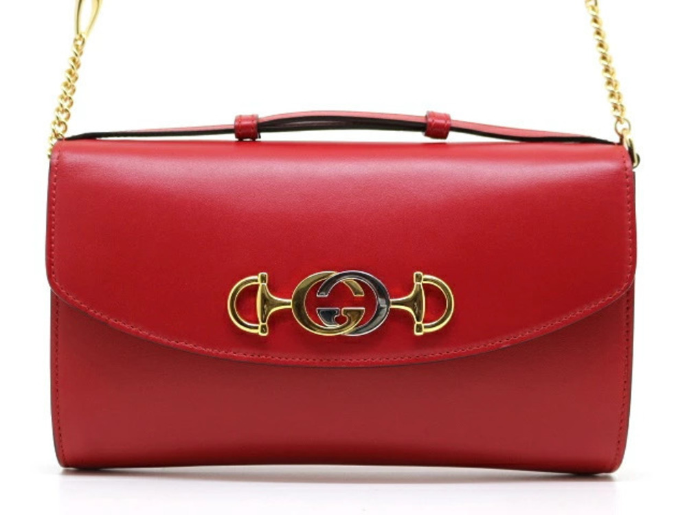 Gucci Zumi chain shoulder bag red calfskin